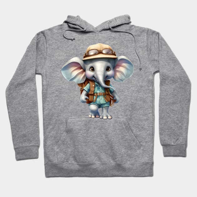 Back To School Elephant Hoodie by Chromatic Fusion Studio